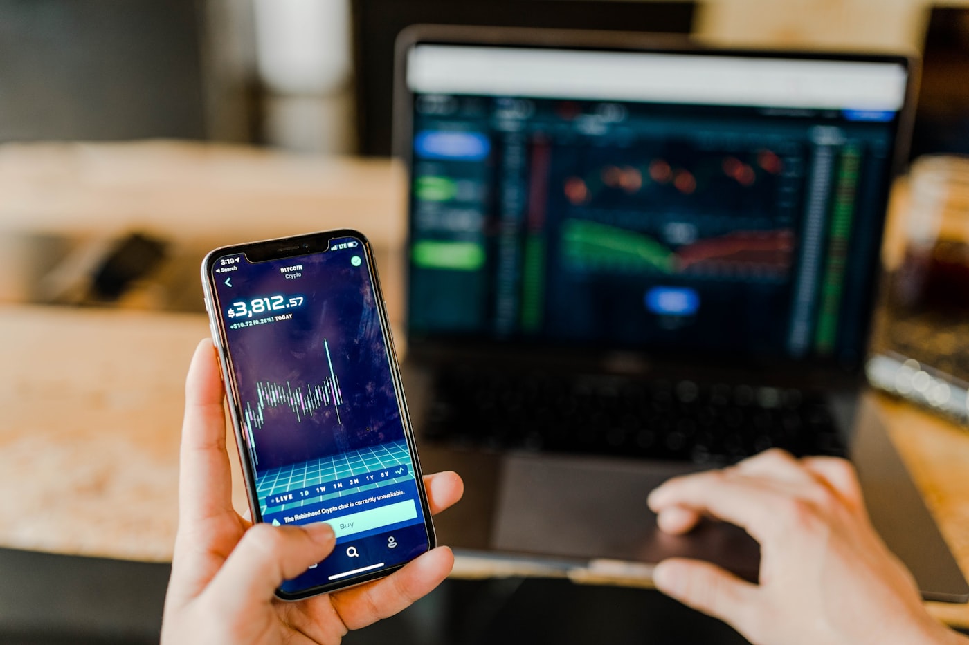 Investment managers reviewing portfolio